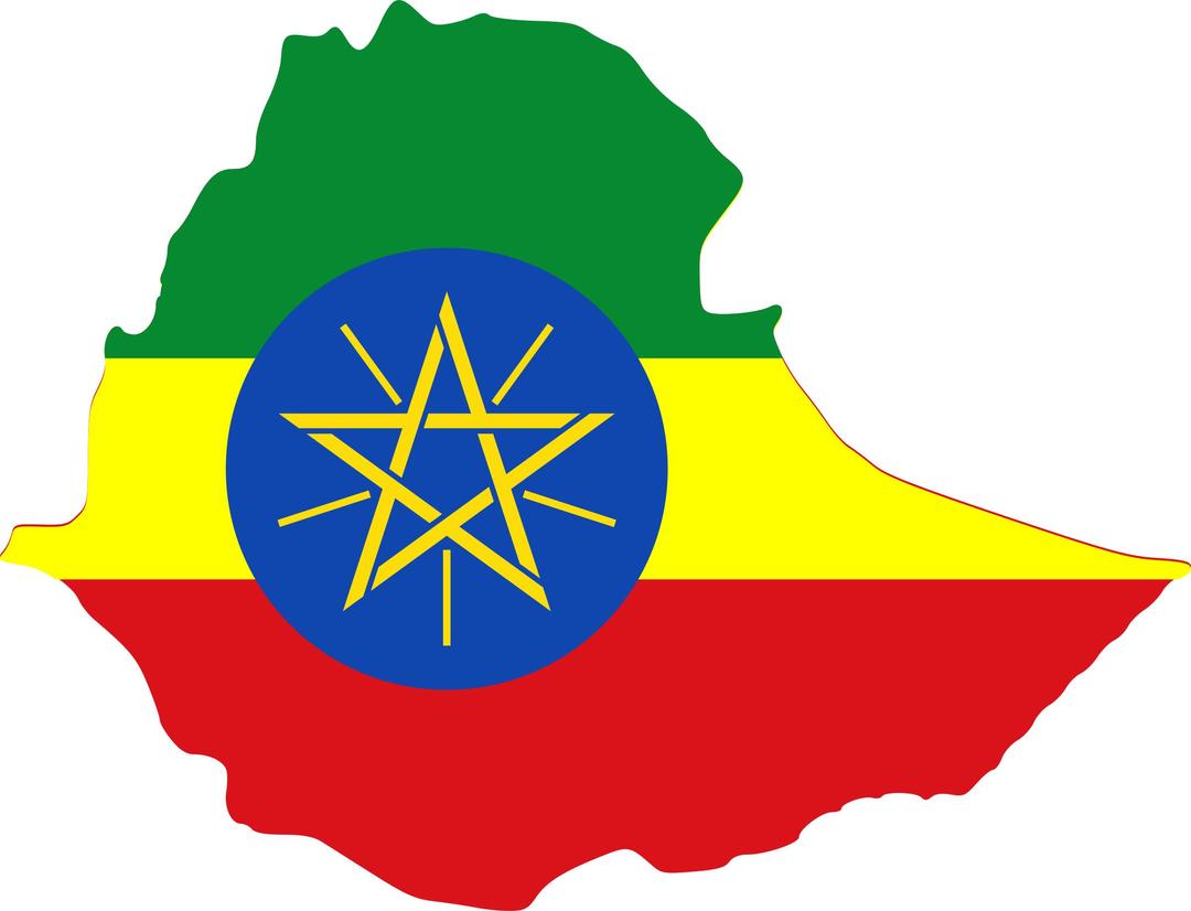 Ethiopia map & flag png transparent