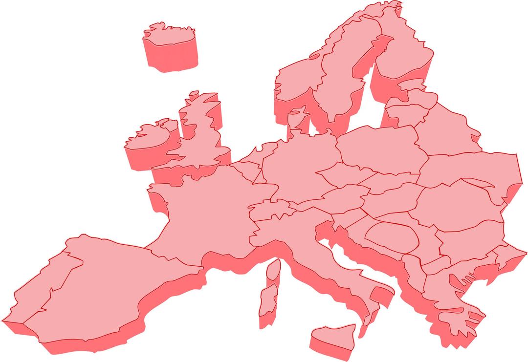 European map 3D png transparent