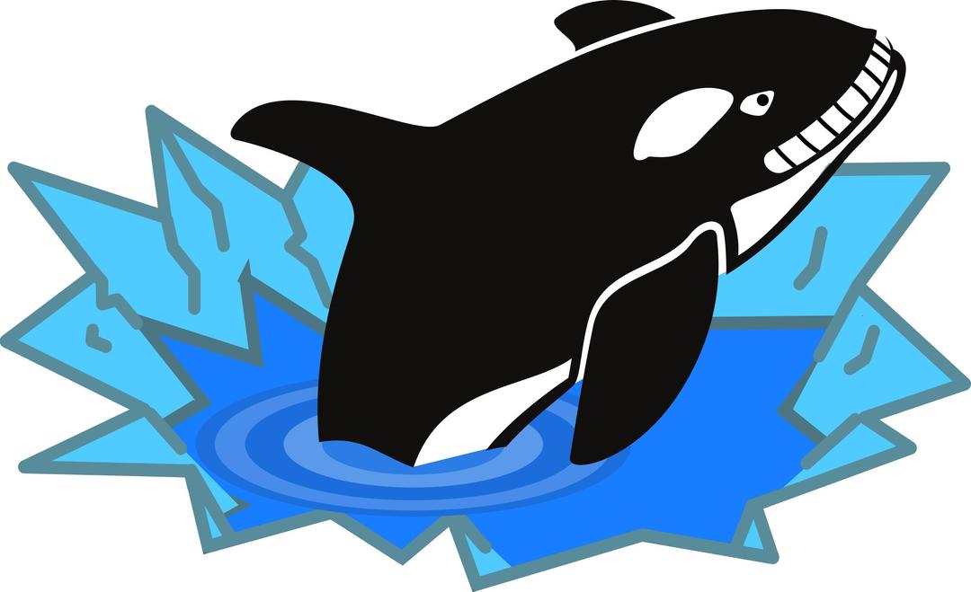Evil Orca Cartoon Looking and Smiling with teeth png transparent