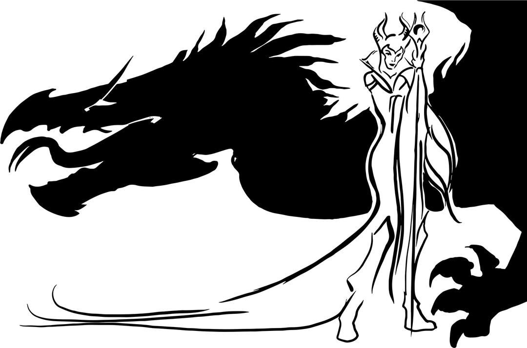 Evil Queen And Dragon Silhouette png transparent
