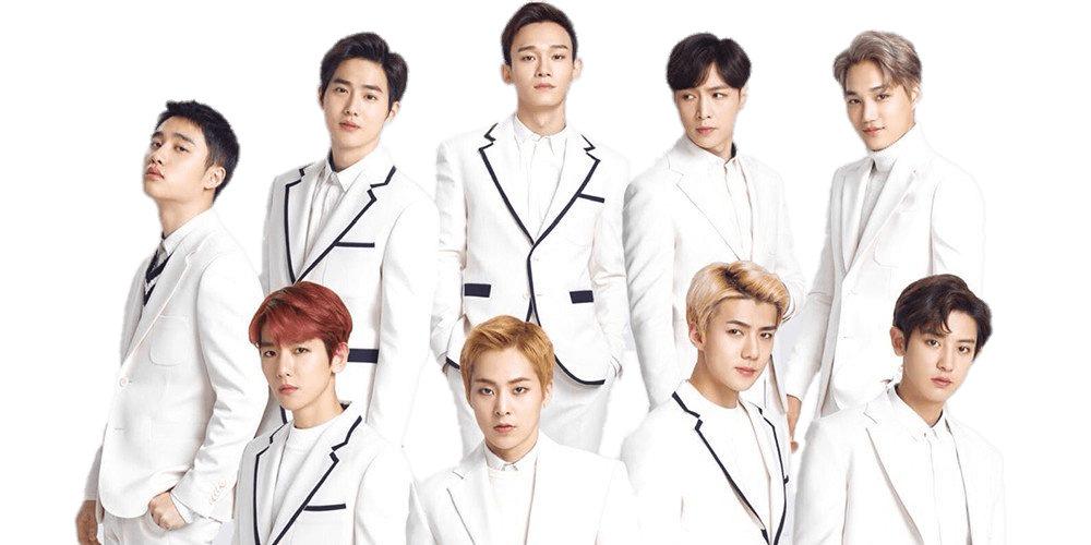 EXO Full Group Photo png transparent