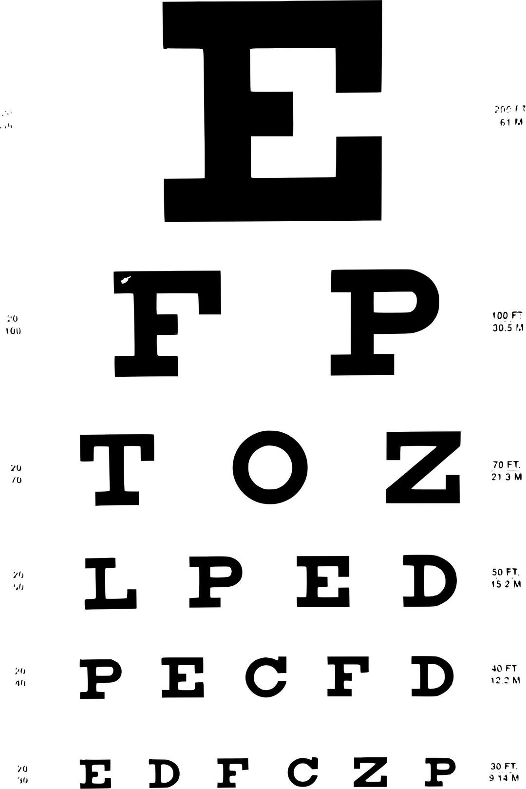 Eye Test Chart png transparent
