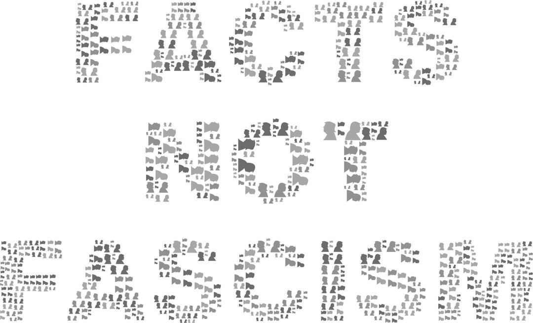 Facts Not Fascism Grayscale png transparent