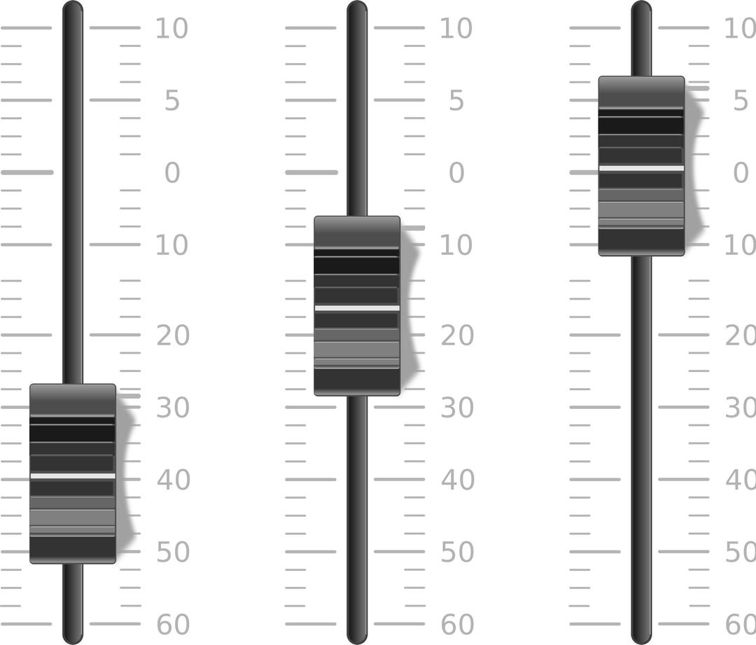 Faders from mixing board png transparent