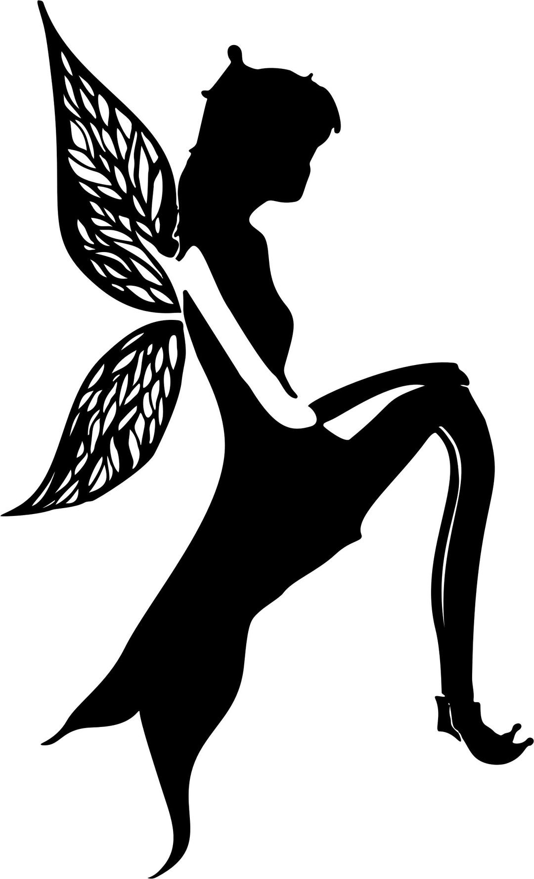 Fairy In Sitting Position Silhouette png transparent