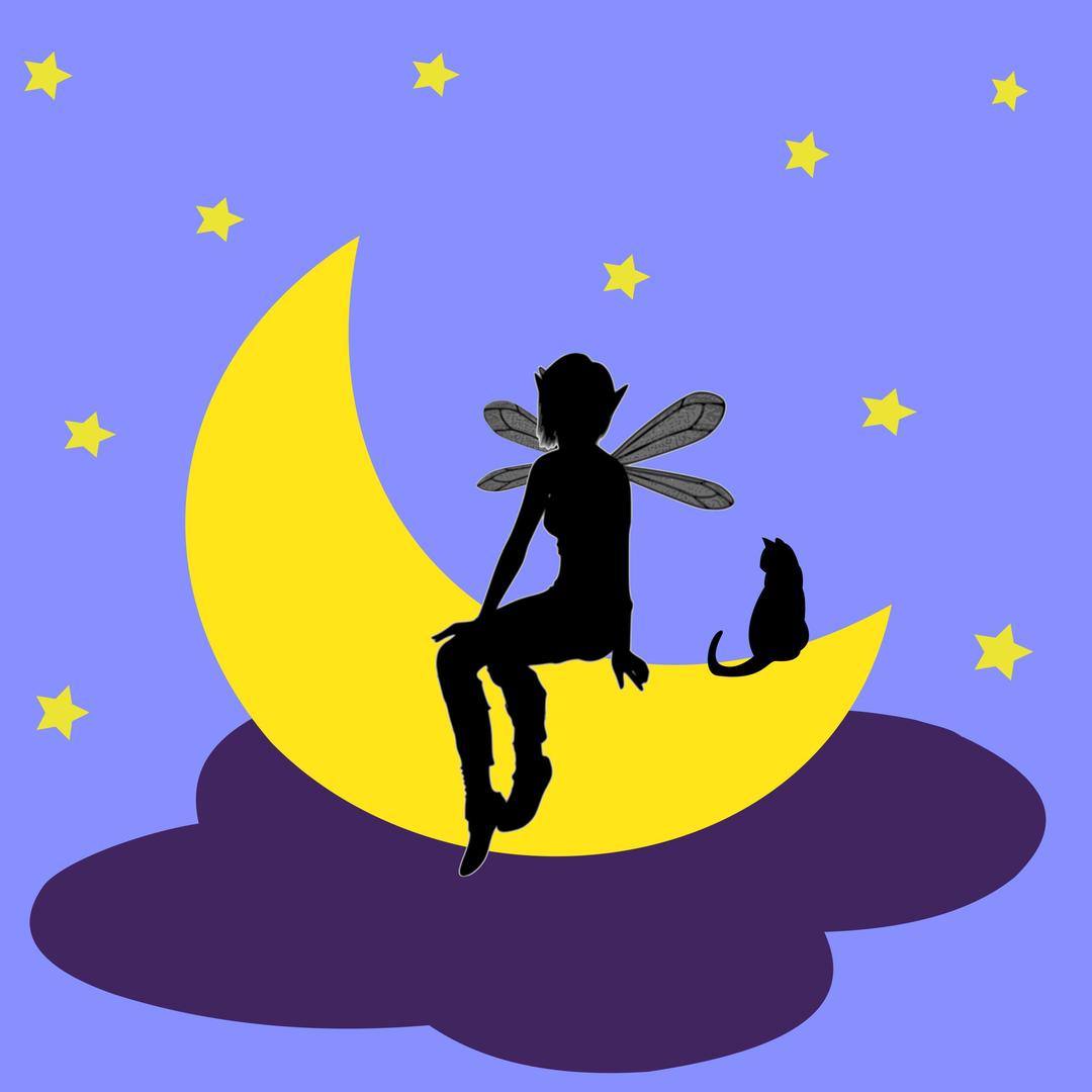 fairy on the moon png transparent