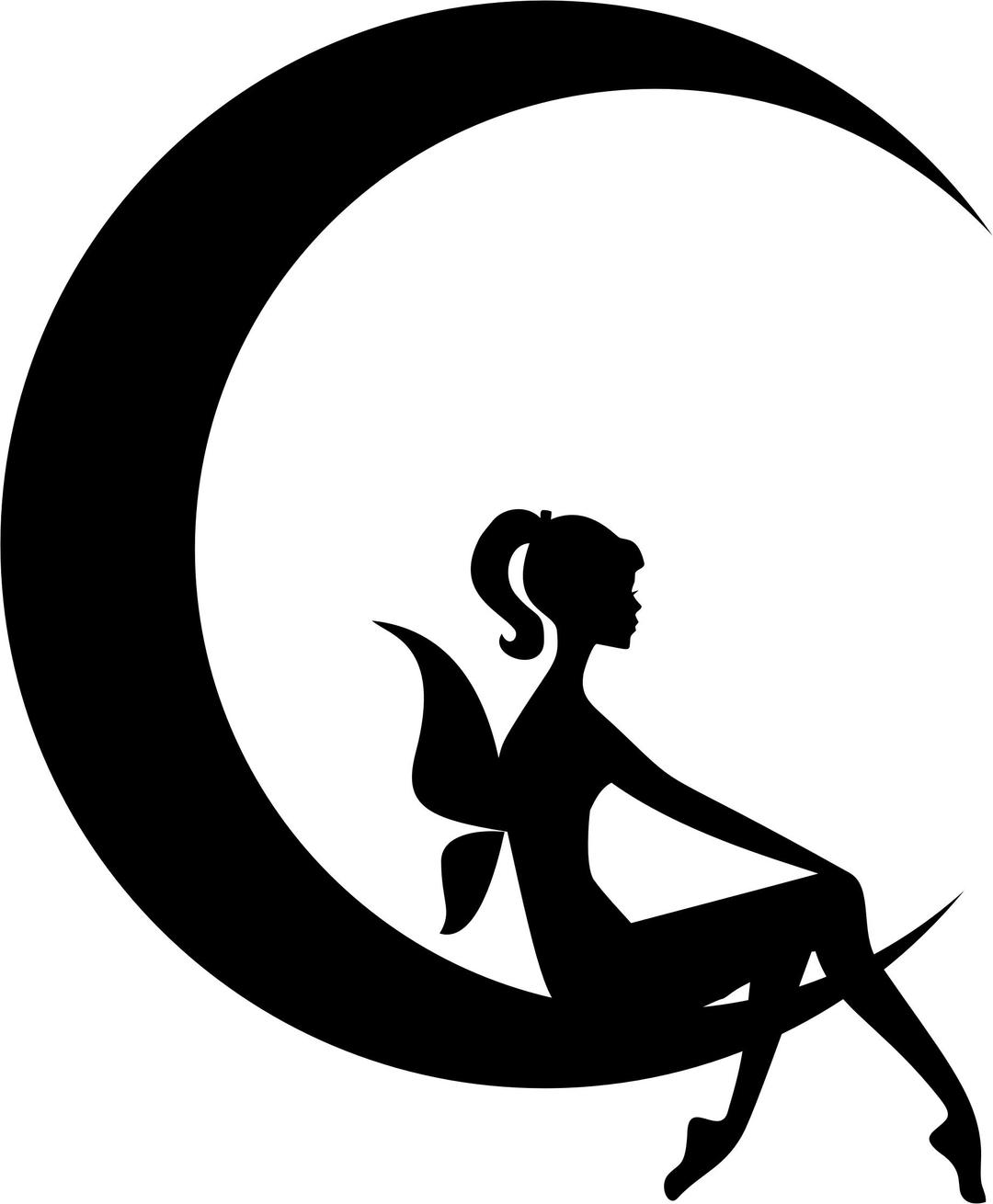 Fairy Relaxing On The Crescent Moon png transparent