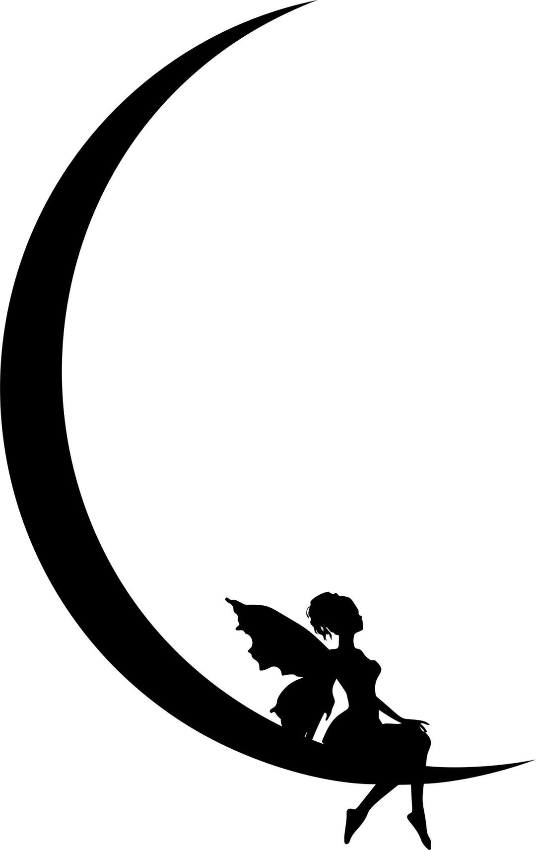 Fairy Resting On Crescent Moon By Yatheesh png transparent
