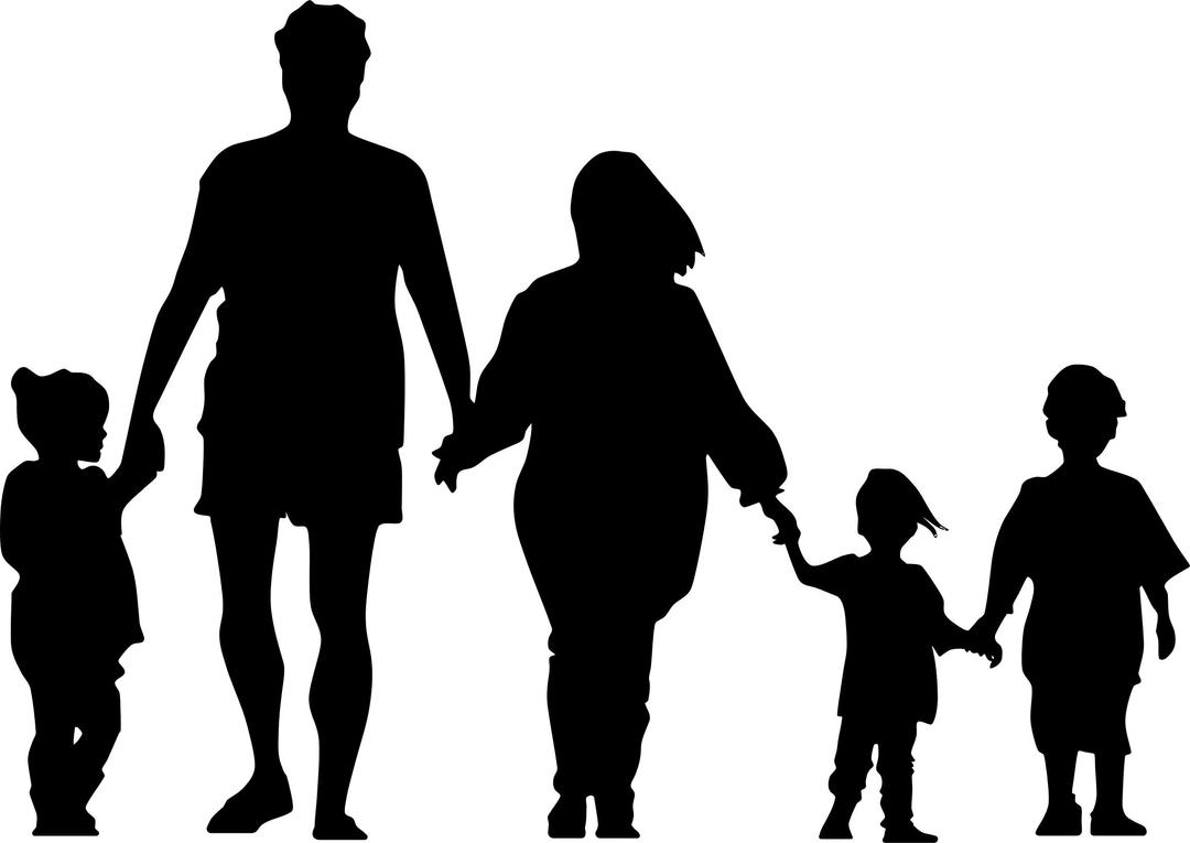 Family Holding Hands Minus Ground Silhouette png transparent