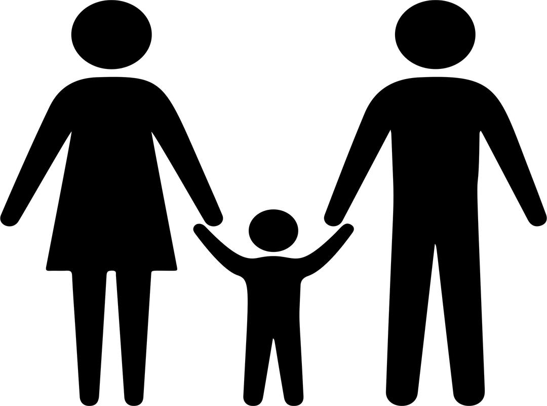Family Holding Hands Silhouette png transparent