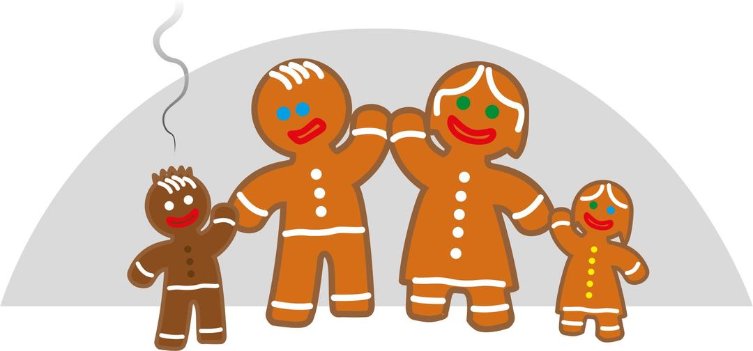 Family life of the gingerbread man png transparent