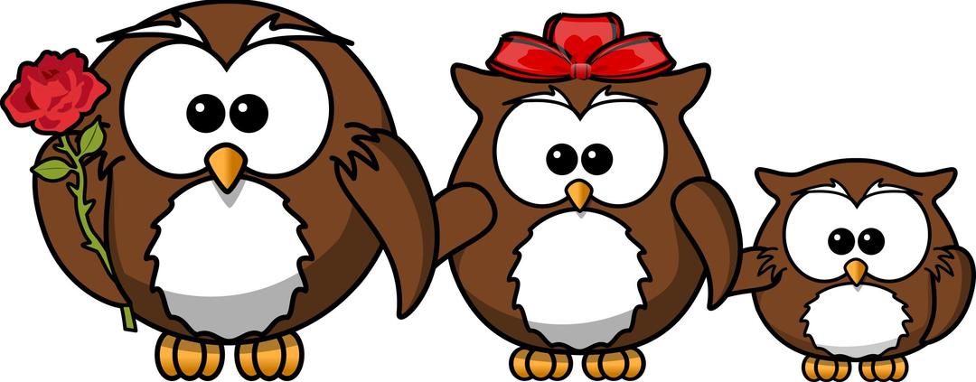 Family of owls png transparent