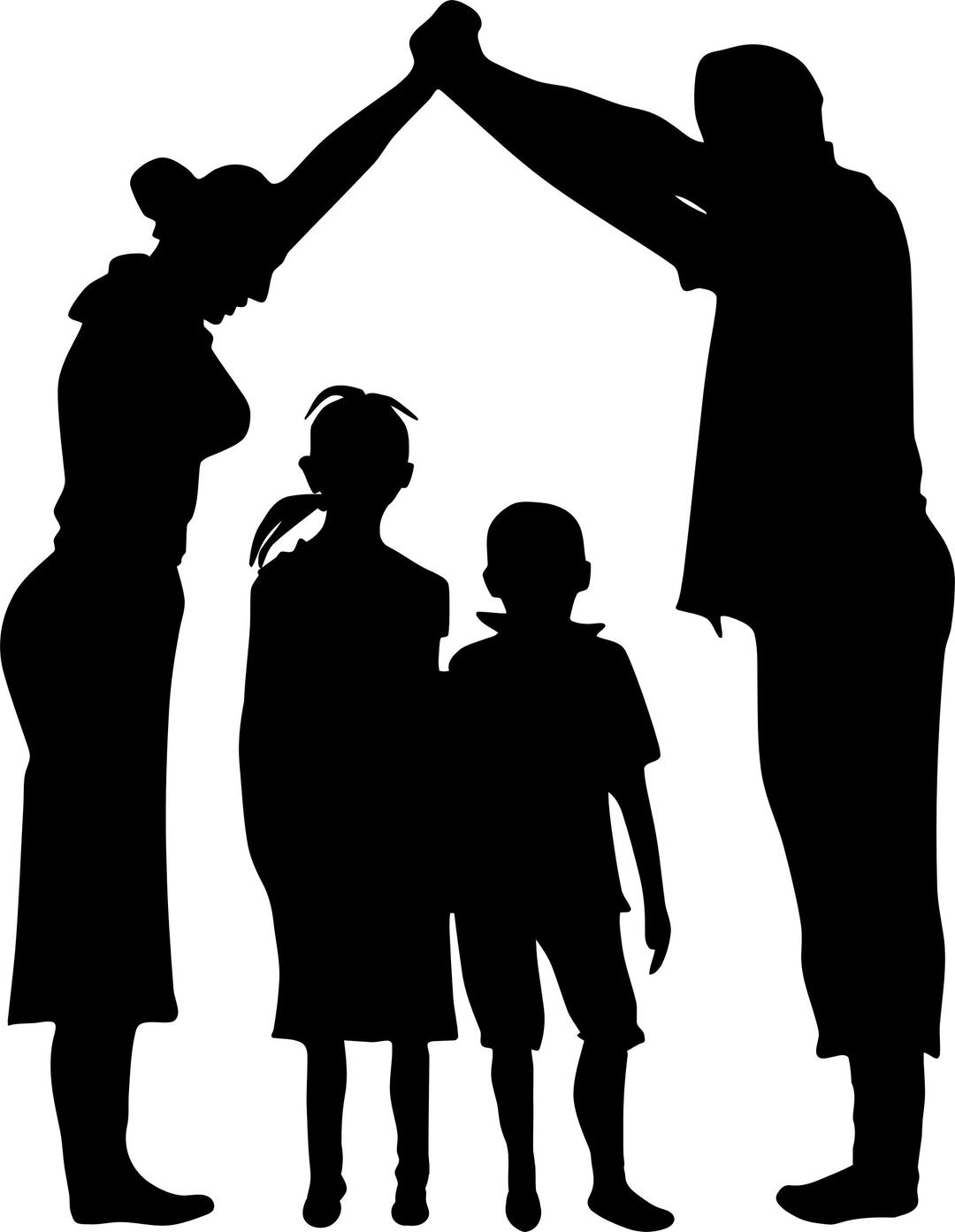 Family Shelter Minus Ground Silhouette png transparent