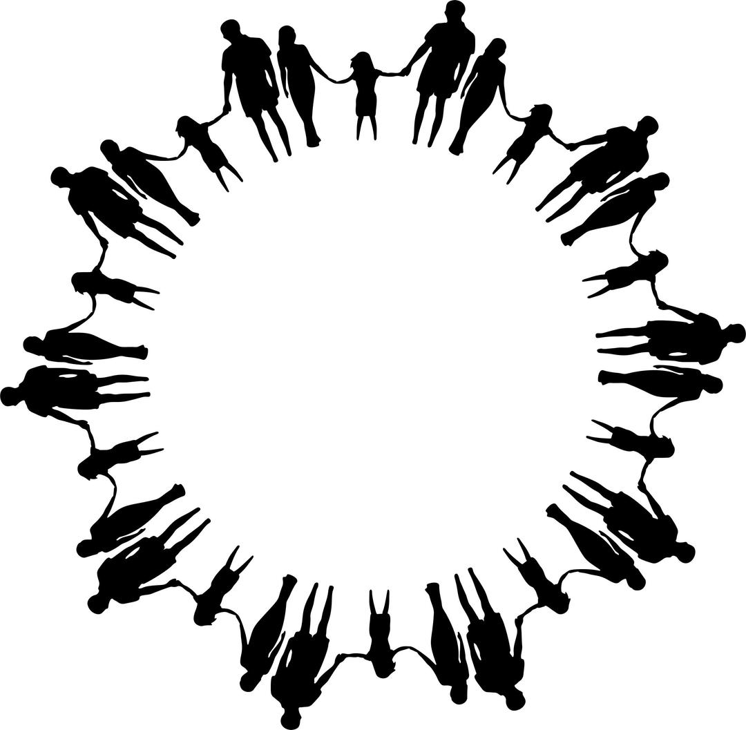 Family Silhouette Holding Hands Circle png transparent