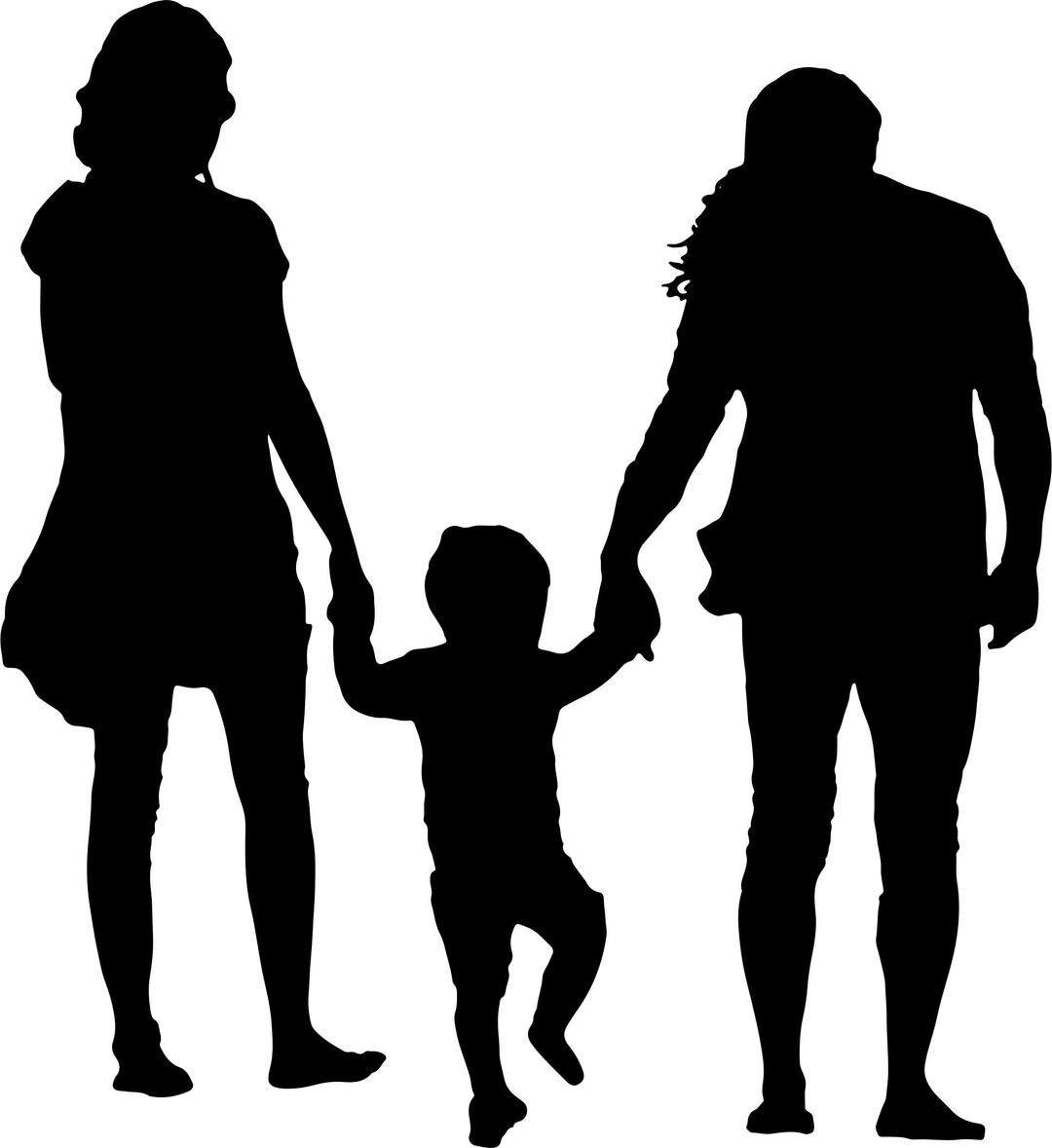 Family With Child In The Middle Silhouette png transparent