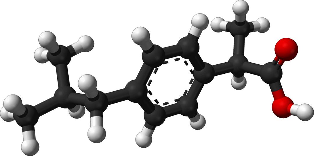 Famous (and infamous) molecules 12 - ibuprofen png transparent