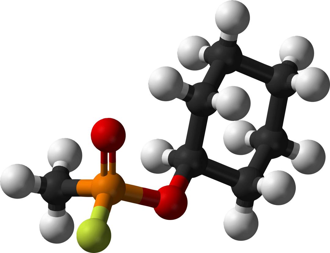 Famous (and infamous) molecules 42 - cyclosarin png transparent