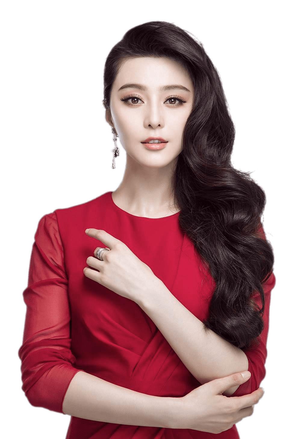 Fan Bingbing Red Outfit png transparent