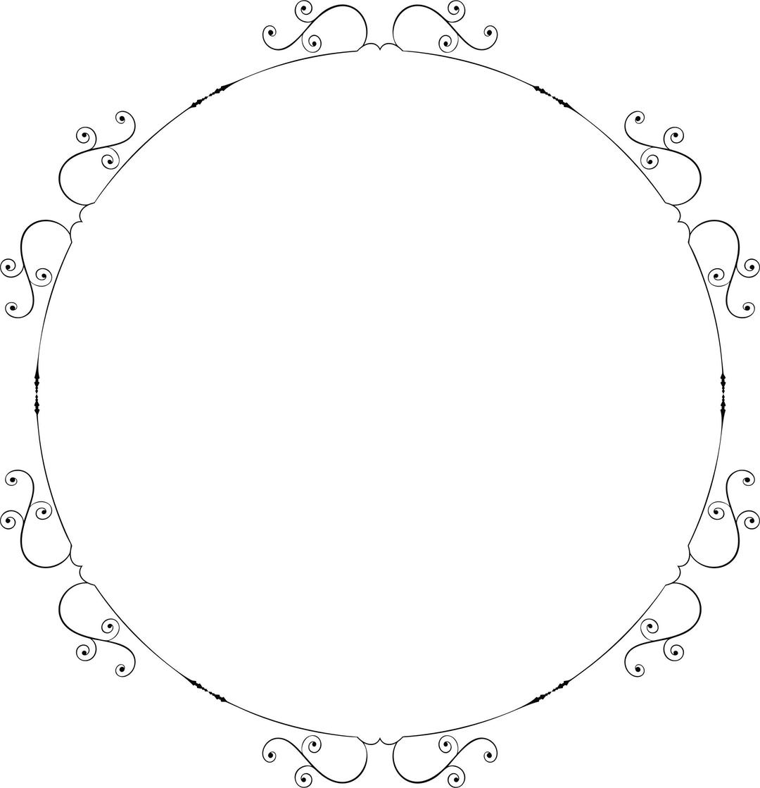 Fancy Ornate Circular Frame png transparent