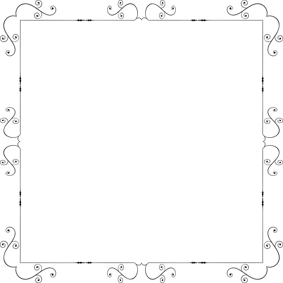 Fancy Ornate Square Frame png transparent
