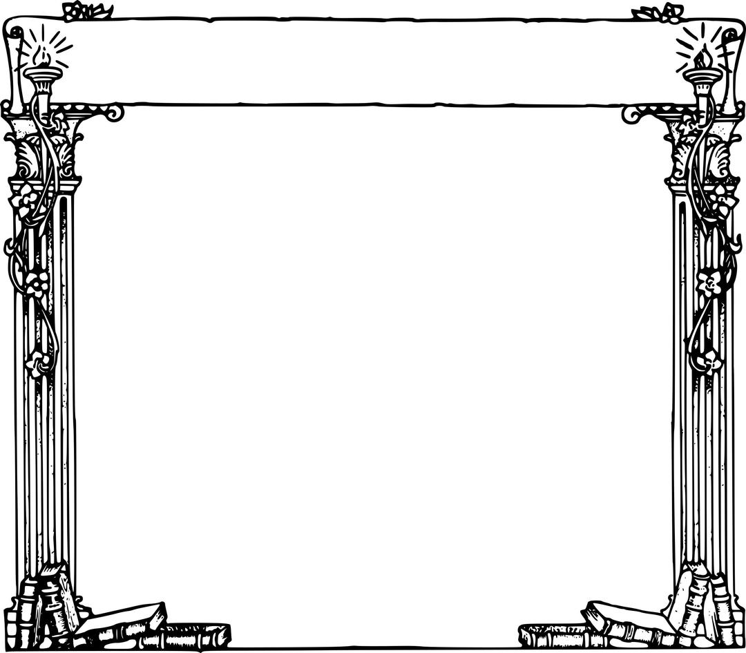 Fancy Roman Book Frame png transparent