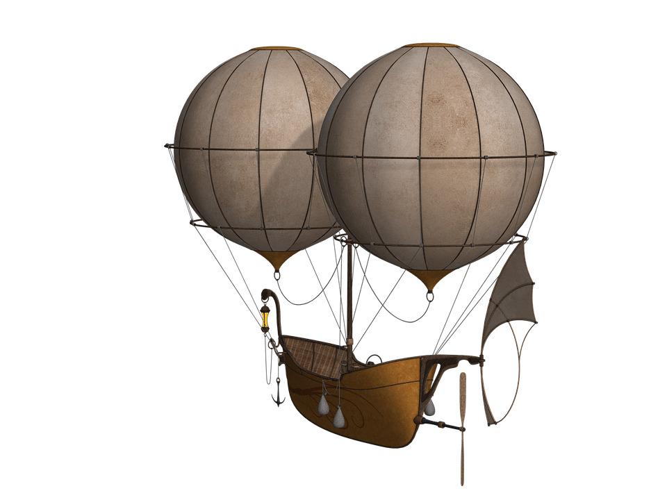 Fantasy Boat Hot Air Balloon png transparent