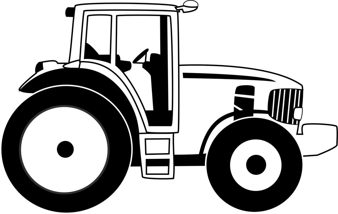 Farm tractor b&w png transparent