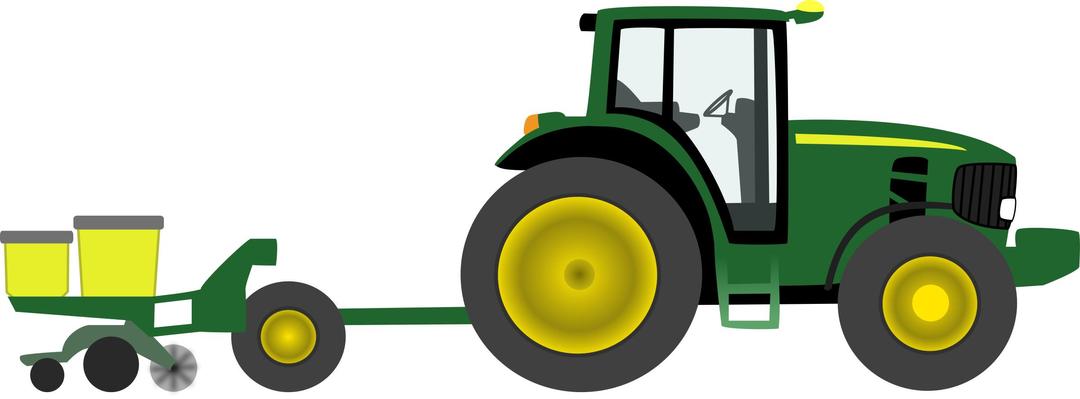 Farm tractor with planter png transparent
