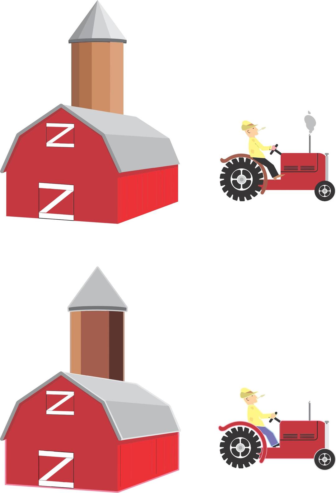 Farmer And Silo png transparent