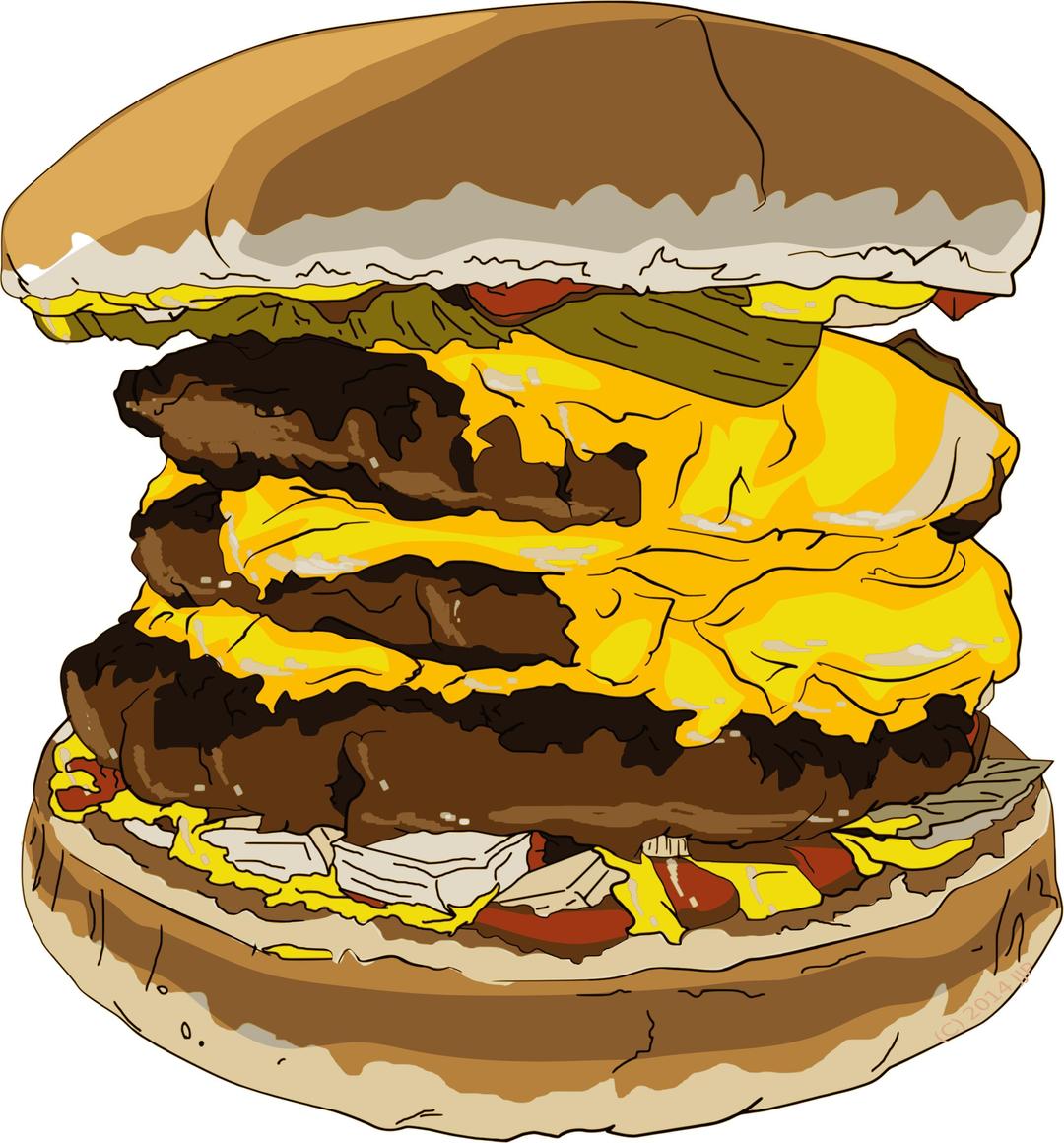 Fast Food Triple Cheeseburger png transparent
