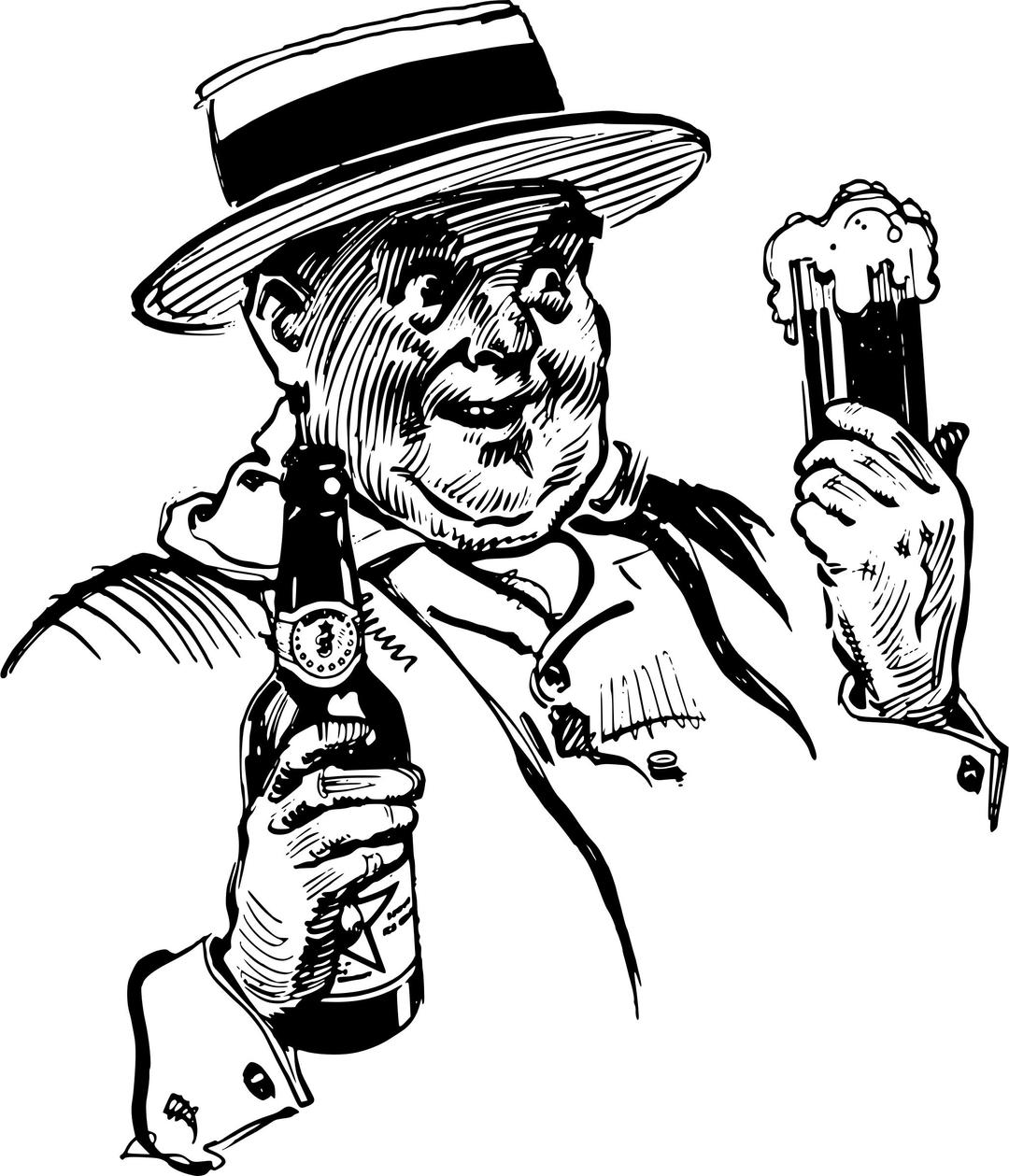 Fat Man and Beer png transparent