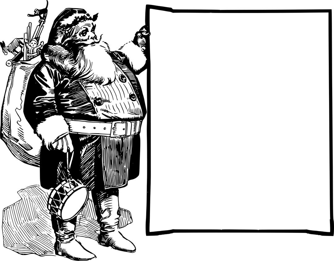 Fat Santa with a Frame png transparent