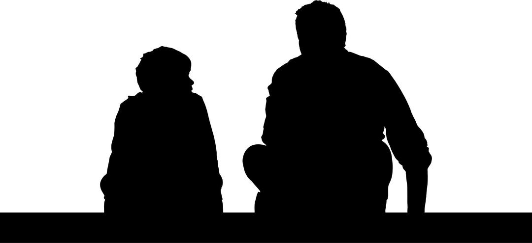Father And Son Sitting Silhouette png transparent