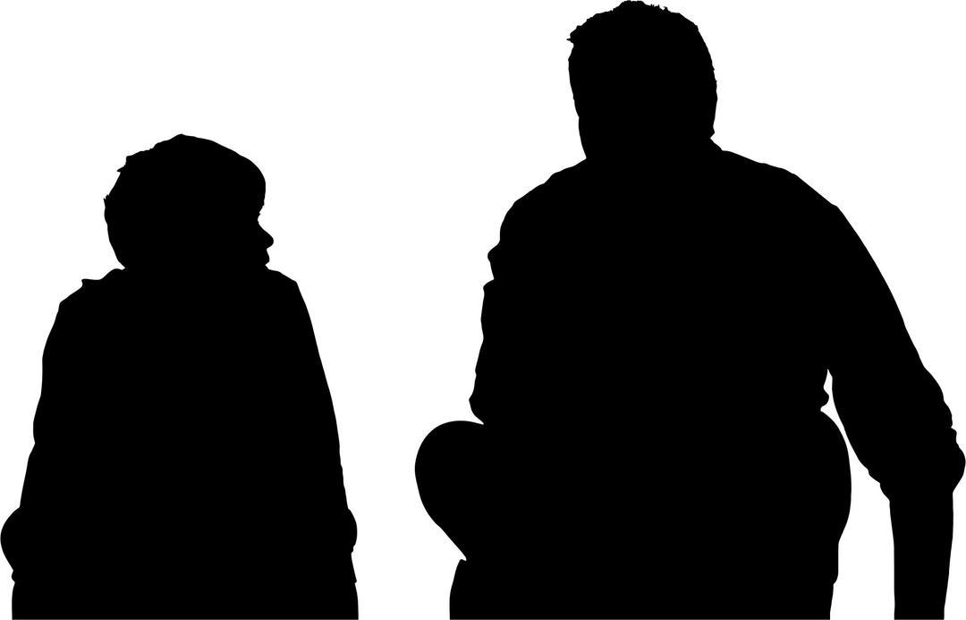Father And Son Sitting Silhouette Minus Landscape png transparent