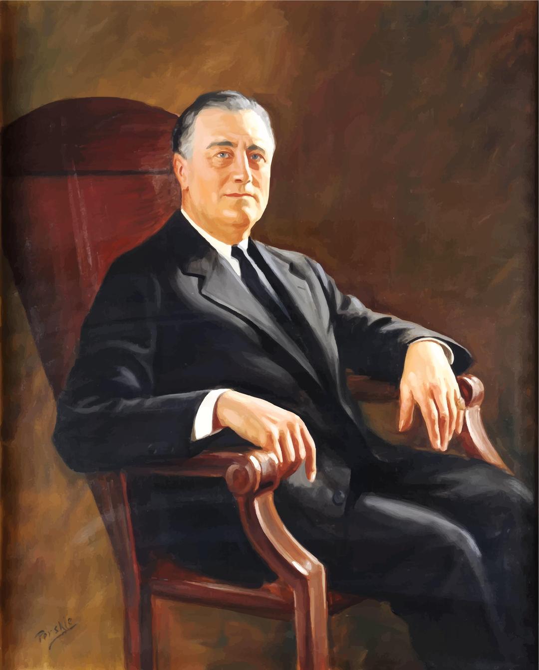 FDR (Franklin Delano Roosevelt) Portrait Painting png transparent