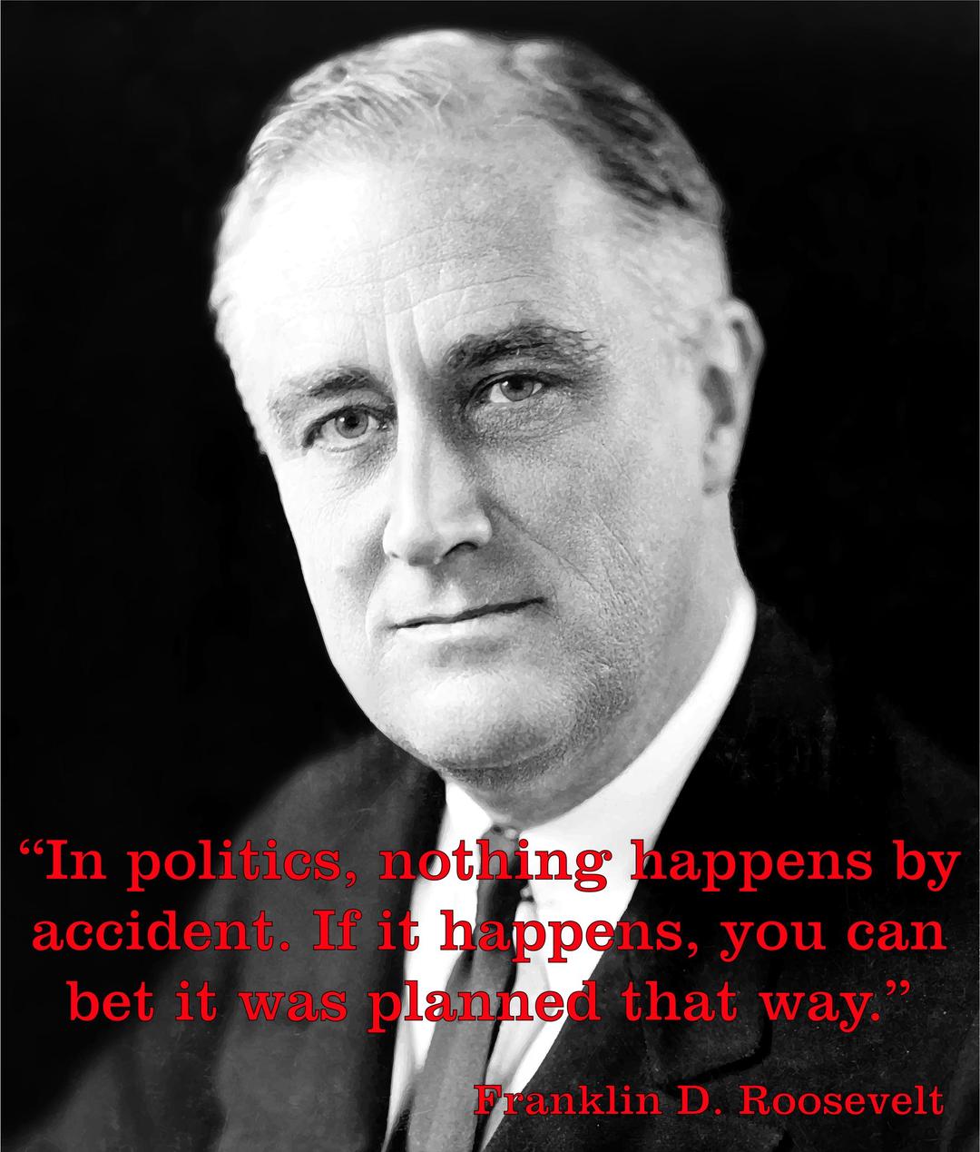 FDR (Franklin Delano Roosevelt) Portrait Quote png transparent
