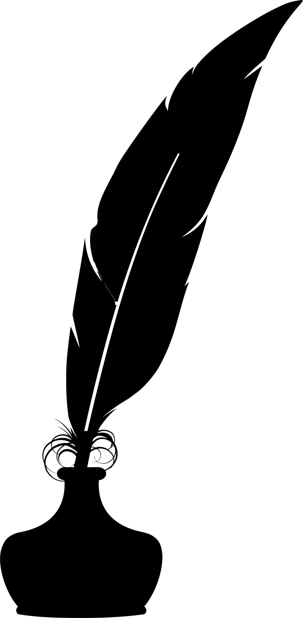 Feather Quill And Inkwell Silhouette png transparent
