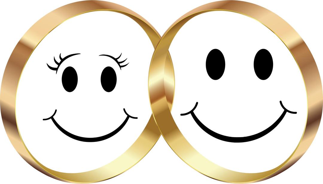 Female And Male Smileys Gold Rings png transparent