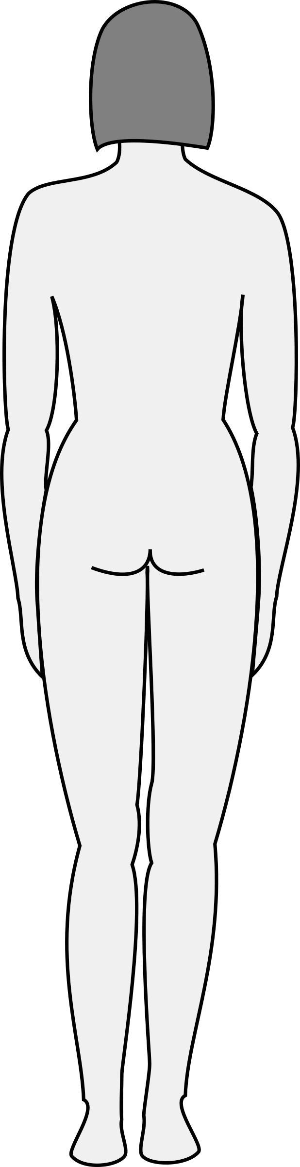 Female body silhouette - back png transparent