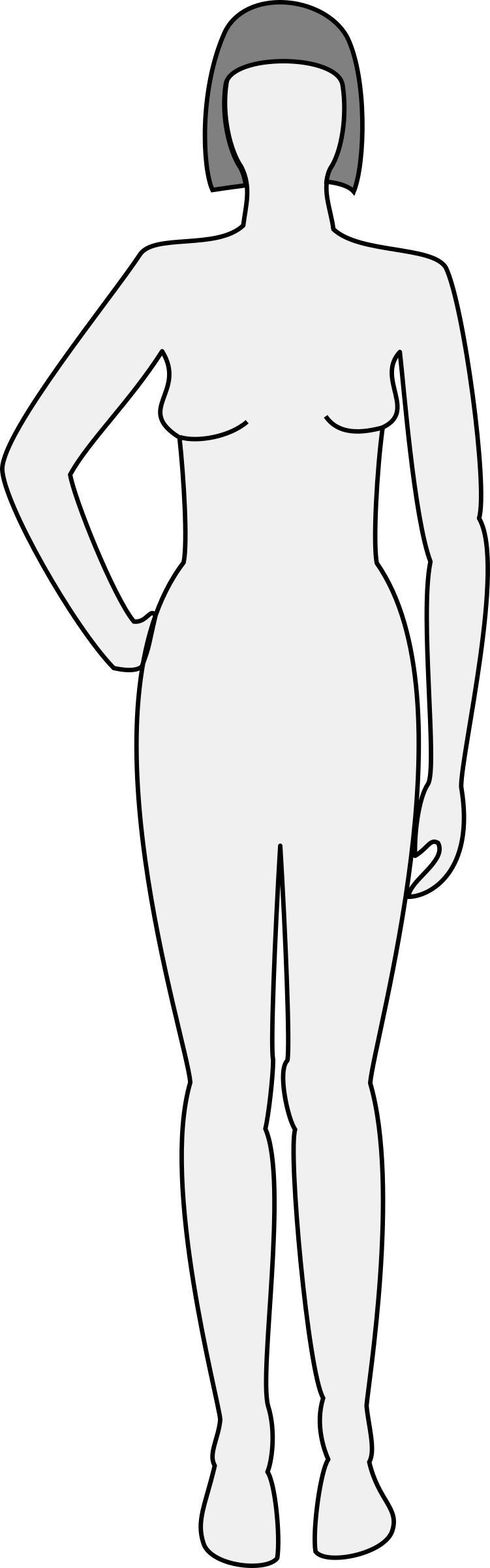 Female body silhouette - front png transparent