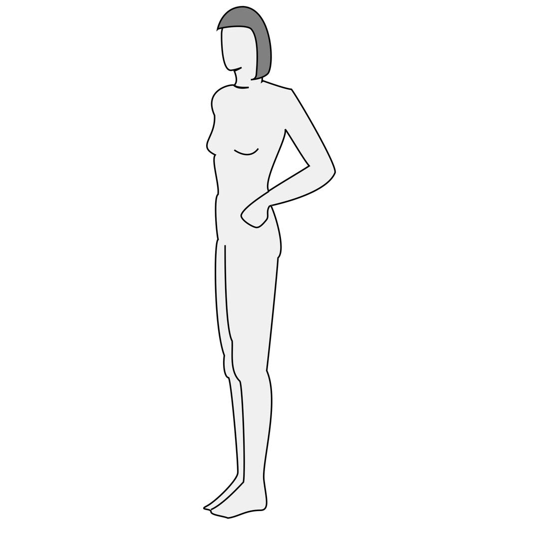 Female body silhouette - side png transparent
