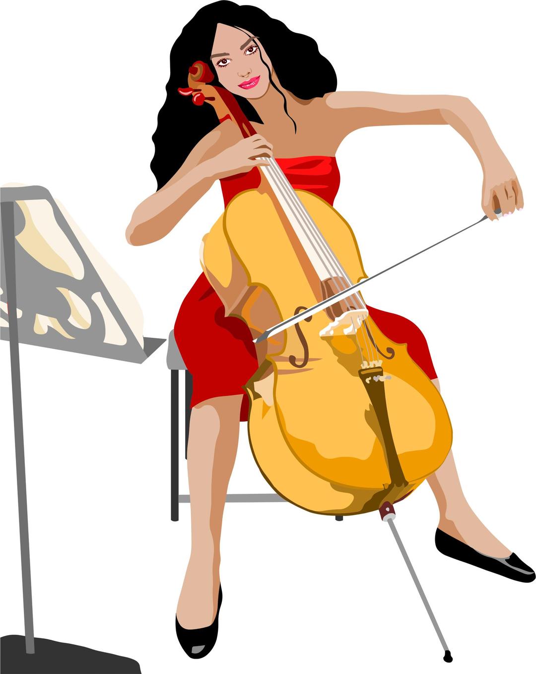 Female Cello Player png transparent
