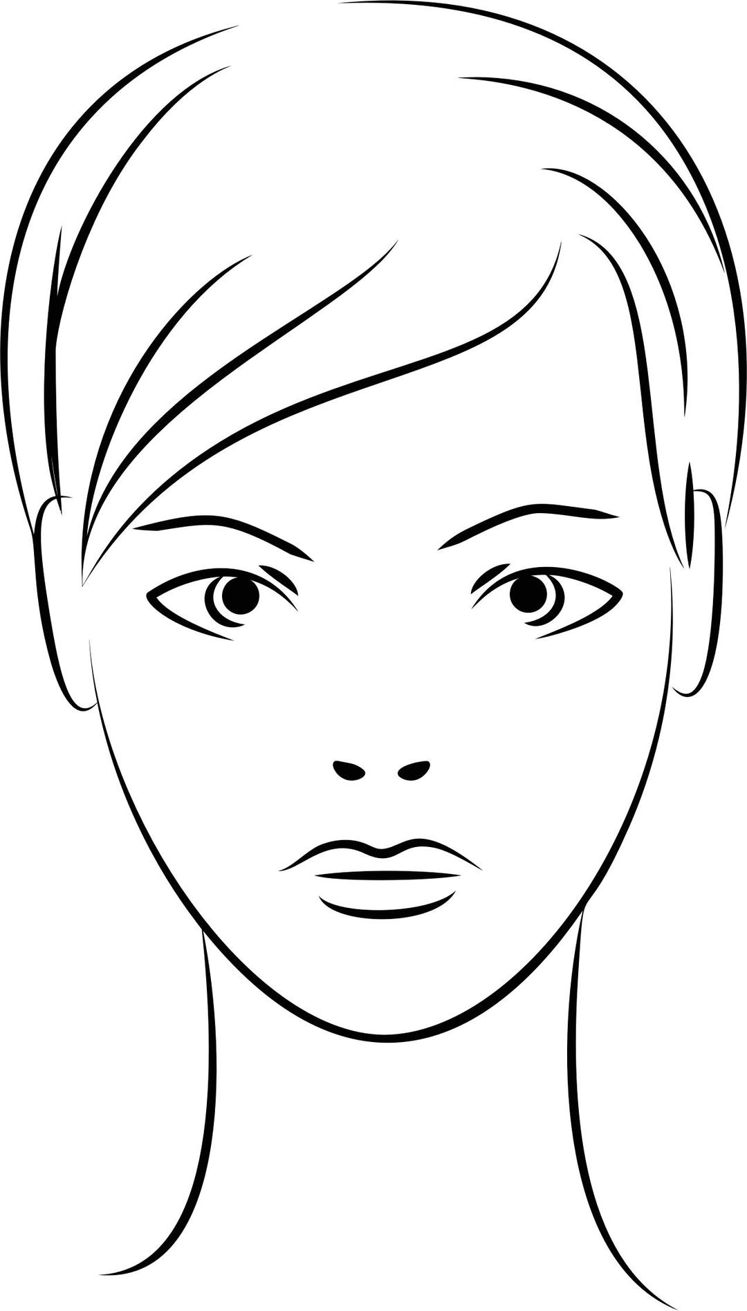 Female Face Line Art png transparent