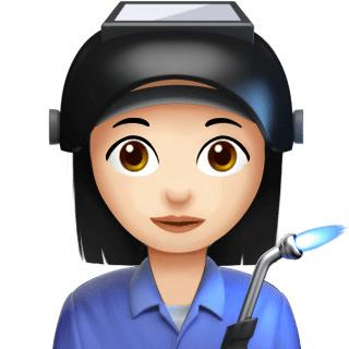 Female Factory Worker Apple Emoji png transparent