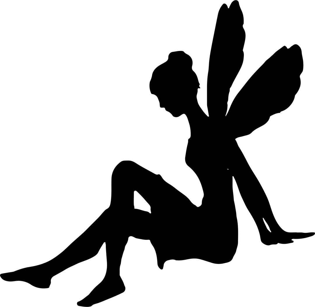 Female Fairy Relaxing Silhouette png transparent
