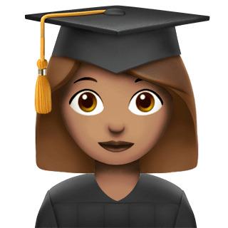 Female Graduate Student Apple Emoji png transparent