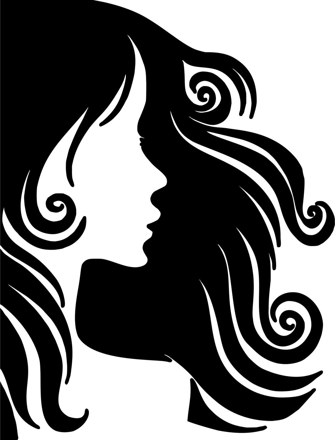 Female Hair Profile Silhouette png transparent