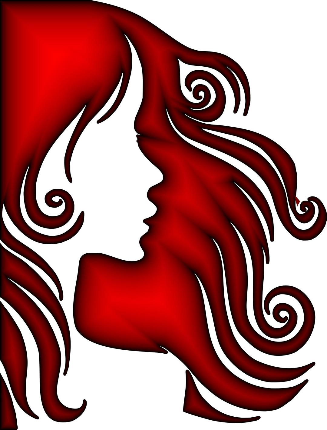 Female Hair Profile Silhouette Crimson png transparent