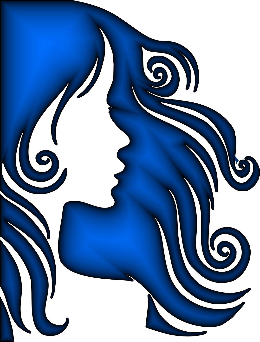 Female Hair Profile Silhouette Sapphire png transparent
