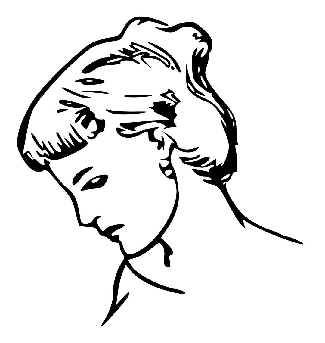 female profile drawing png transparent